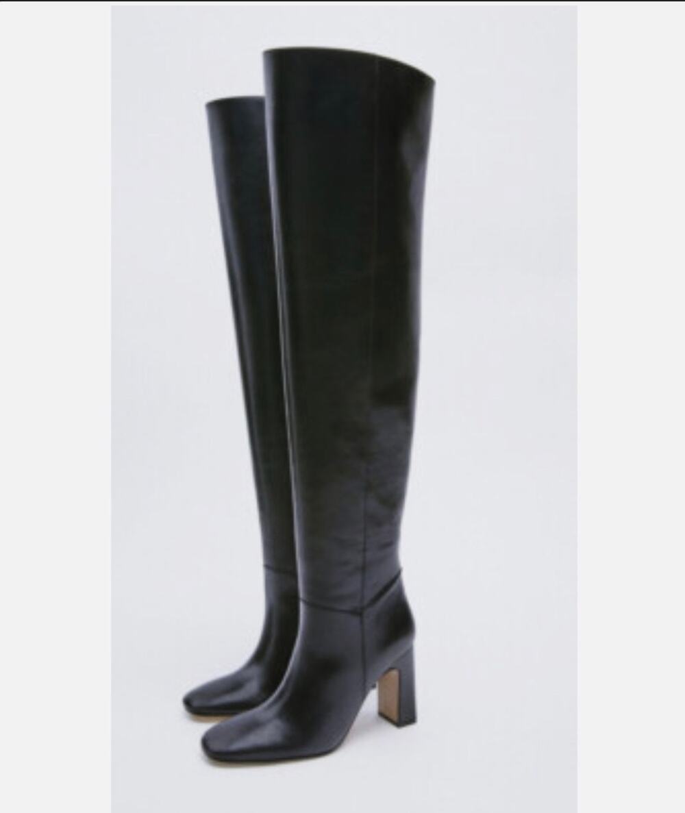 NEW!! Zara Black Over-the-Knee Boots
